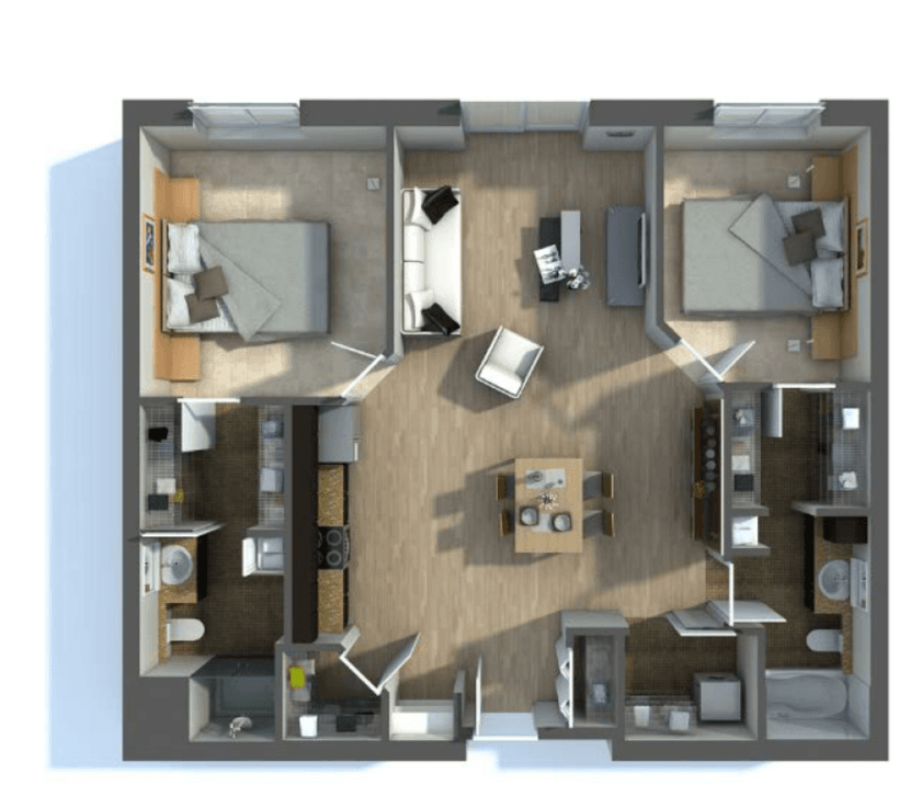 Furnished ready-solutions apartment floor plan